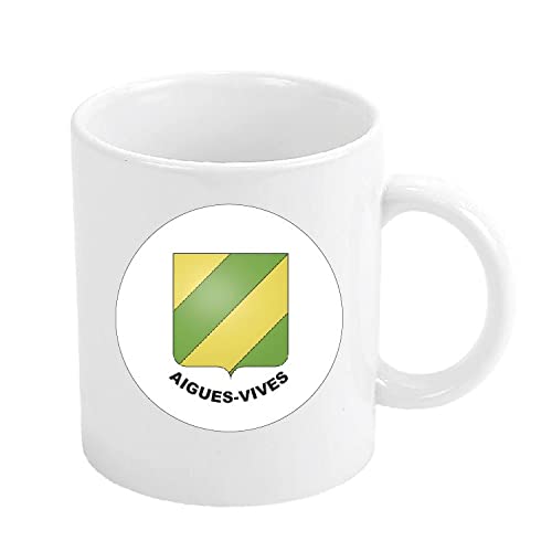 TAZA ESCUDO HERALDICO BLASON ARMORIAL AIGUES-VIVES AUDE FRANCE