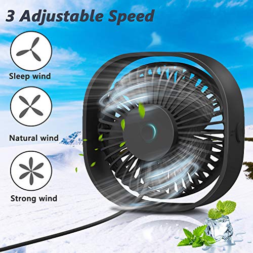 TedGem Ventilador USB, Mini Ventilador USB Silencioso, Personal Portátil Ventilador PC, para Oficina/Hogar/Viajar/Acampar, Alimentado por USB