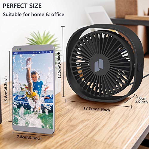 TedGem Ventilador USB, Mini Ventilador USB Silencioso, Personal Portátil Ventilador PC, para Oficina/Hogar/Viajar/Acampar, Alimentado por USB