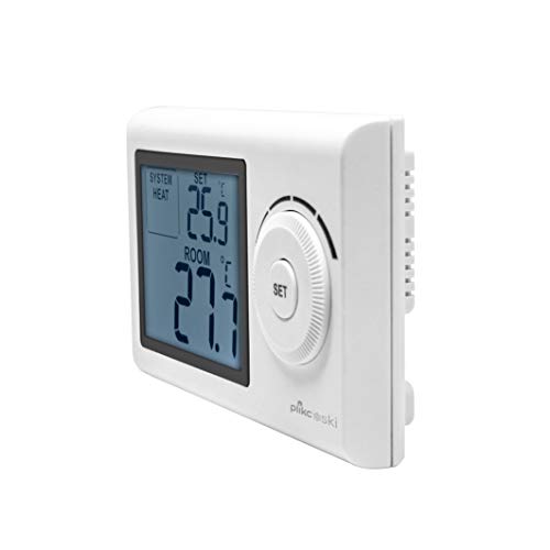 Termostato Ambiente Digital de Pared a Pilas Mod. SKI (Blanco)