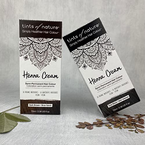 Tints of Nature, Tinte semipermanente de cabello en crema con henna - Negro, 95% natural, vegano y libre de crueldad animal, 1 paquete