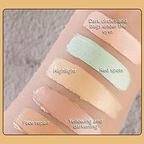 Tixiyu Paleta corrector de 6 colores, corrector de contorno de contorno, juego de paleta de maquillaje, cubre bolsas de ojos y ojeras, ilumina el corrector de cara completa