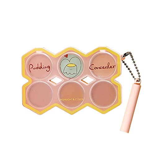 Tixiyu Paleta corrector de 6 colores, corrector de contorno de contorno, juego de paleta de maquillaje, cubre bolsas de ojos y ojeras, ilumina el corrector de cara completa