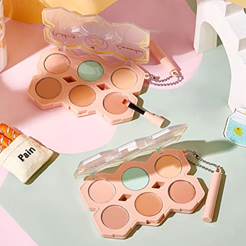 Tixiyu Paleta corrector de 6 colores, corrector de contorno de contorno, juego de paleta de maquillaje, cubre bolsas de ojos y ojeras, ilumina el corrector de cara completa