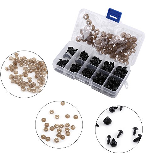 Tnfeeon 100 Piezas Craft Doll Eyes Ojos de Seguridad de plástico para la fabricación de muñecas
