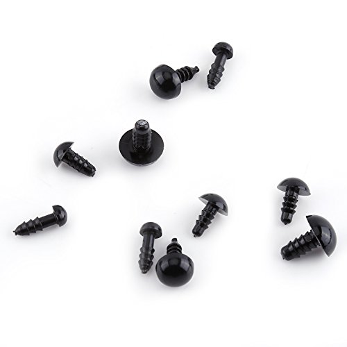 Tnfeeon 100 Piezas Craft Doll Eyes Ojos de Seguridad de plástico para la fabricación de muñecas