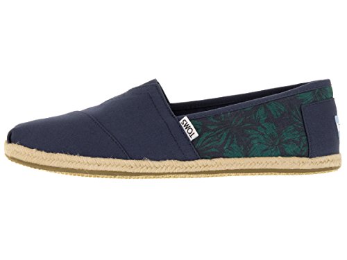 TOMS Classics Navy Canvas Hibiscus Rope Sole 44.5