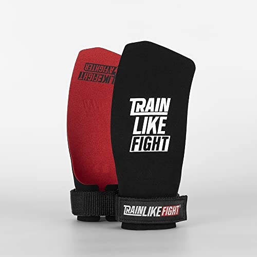 TRAINLIKEFIGHT Icon 0H - Calleras para Cross Training, calistenia, Ejercicios gimnásticos, protección para Tus Manos - Rojo - XL