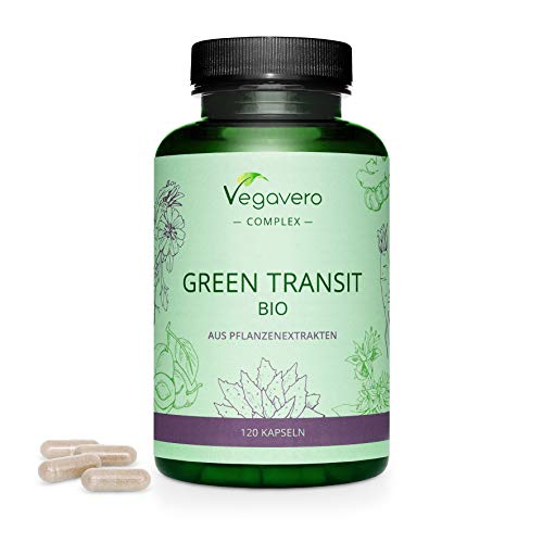 Tránsito Intestinal Complex Vegavero® | Aloe Vera + Jengibre + Achicoria | 100% Orgánico | Colon Cleanse + Estreñimiento + Gases | Con Ciruela & Genciana Amarilla | Sin Aditivos | 120 Cápsulas