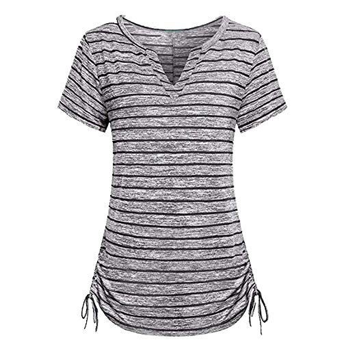 U/A Spring - Camiseta de manga corta con cordón para mujer Negro Negro ( S