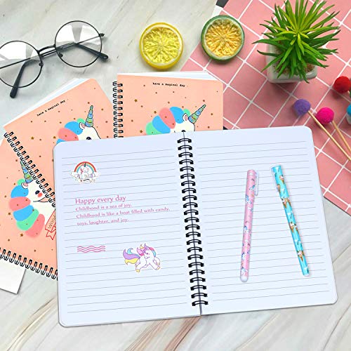 Unicornio Papeleria Regalo Niña 10 9 8 7 Años,Material Estuche Escolar Niña,Unicornio Cuaderno Bonitos e Notas Adhesivas Kawaii e Boligrafos Gel 10 Colores para Niña(25 Piezas)