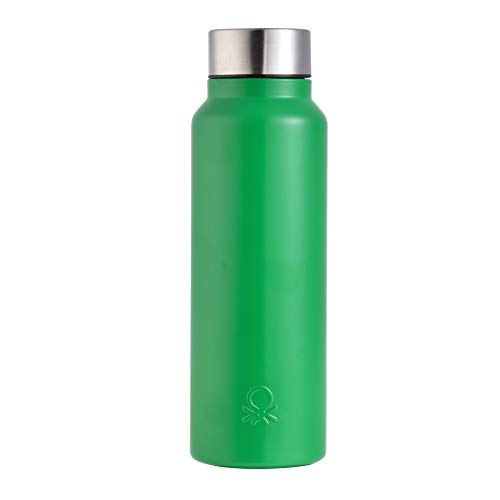 UNITED COLORS OF BENETTON. Set de 3 unidades de botella de agua 750ml acero inoxidable verde mate Casa Benetton, 750 ml c/u