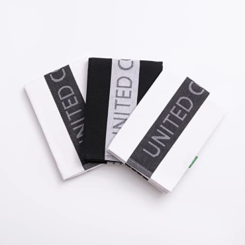 UNITED COLORS OF BENETTON Tevere - Set 3 Paños de Cocina de 50 x 70 cm, 100 % Algodón, 420 gsm, Gran Absorción y Secado Rápido, Apto Lavado a máquina, Multicolor