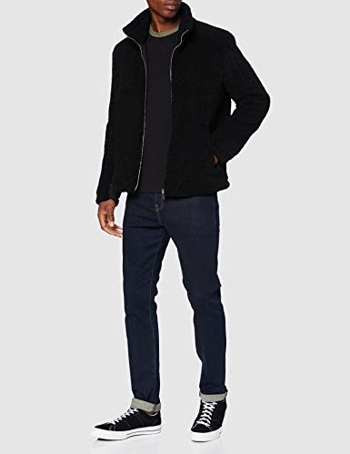 URBAN CLASSICS Camiseta Básica Hombre de Manga a Corta, Cuello Redondo, Algodón, Largo Normal, Estilo Moderno, Color: negro/verde oliva, Talla: L