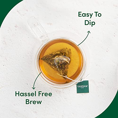 VAHDAM, Té Verde de Menta, (100 Bolsitas de Té) | Bolsas de Té de Menta FRESCA | Hojas Largas de Té Verde | Hojas de Menta y Hierbabuena 100% NATURAL