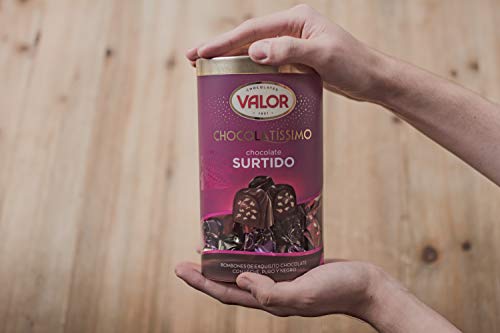 Valor - Chocolatíssimo surtido. Bombones de chocolate con leche, puro y negro. Gran calidad e intenso Sabor y Aroma - 250 Gramos