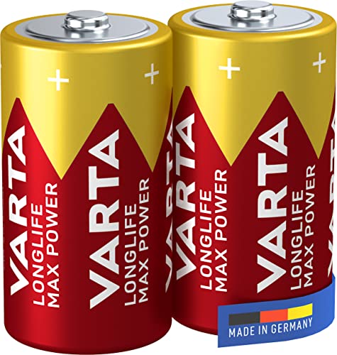 Varta Pila Longlife Max Power C Baby LR14 (paquete de 2 unidades), pilas alcalinas - «Made in Germany» - Adecuado para juguetes y aparatos de uso cotidiano