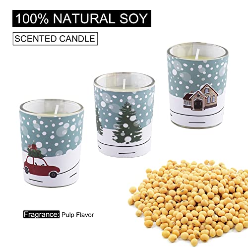 Vela Citronella - Juego de velas para mujer (3 x 1,3 onzas, 100 % cera de soja natural, 20-24 horas para camping, fiesta, terraza, piscina, decoración
