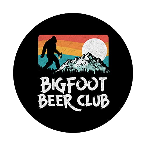 Vintage Bigfoot Beer Lovers Club Funny Sasquatch Mountains PopSockets PopGrip Intercambiable