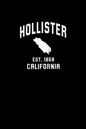 Vintage Hollister California EST. 1868 Gift for Men Women Raglan Baseball Tee Notebook 114 Pages 6''x9'' Blank lined