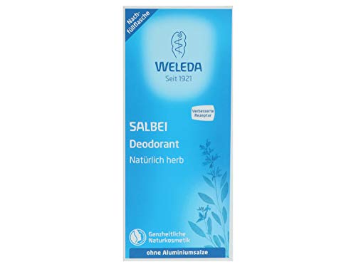 WELEDA - Desodorante de salvia con aceites esenciales, desodorante natural y natural, desodorante sin cerrar los poros, sin sales de aluminio, recambio (1 x 200 ml)