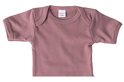 wellyou Body de manga corta para bebé y niña, 100% algodón, altrosa, 116/122 cm