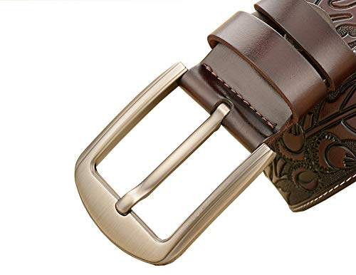 Western Leaves - Cinturón vaquero para hombre, diseño de escamas