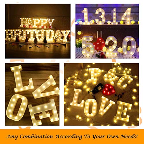 WHATOOK Letras Luminosas Decorativas con Luces LED, con temporizador inalámbrico y mando a distancia regulable, Color Blanco - Letra D