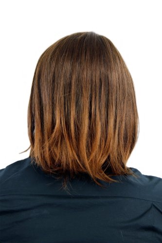 WIG ME UP- peluca para hombres larga estilo juvenil color castaño puntas castañas rojizas raya en medio CM-431-4T30
