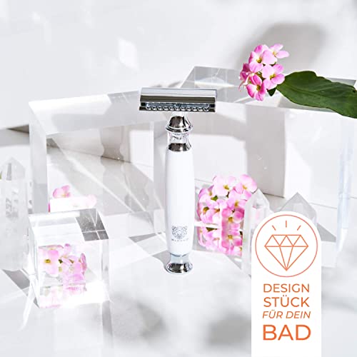 WLDOHO® Maquinilla de Afeitar Clásica - Maquinilla de Doble Filo de Resina Hermosa - 5 Cuchillas para el Safety Razor - Yvu
