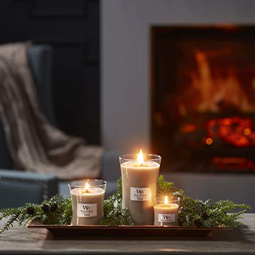 Woodwick Hourglass Vela Aromática en Tarro Mediano, Gris (Fireside), 275g