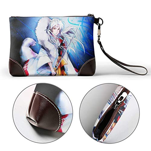 XCNGG Inuyasha Sesshoumaru, bolsa de almacenamiento para hombres y mujeres, bolsa de aseo, estuche de maquillaje de viaje, bolsa de cosméticos con cremallera, bolsa de embrague, organizador de al