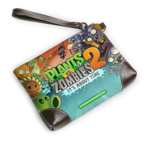 XCNGG Plants vs Zombies 2 Peashooter SunFlower Mujeres Hombres Bolsa de almacenamiento Neceser de viaje Estuche de maquillaje Estuche de cosméticos con cremallera Bolsa de embrague Organizador de
