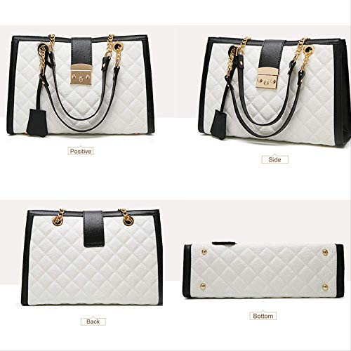 XPTW Bolsos cruzados de cadena de cuero Pu de gran capacidad para mujer, bolsos de mensajero para mujer, bolso de hombro de moda, negro