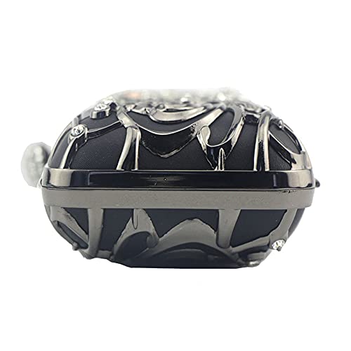 YANGB Metal Hueco Cena Cena Bolso Mini Cadena de Embrague Bolso Hombro Crossbody Cadena Hombro Hombro Elegante Lentejuelas Boda Nupcial Análisis Anual,Negro