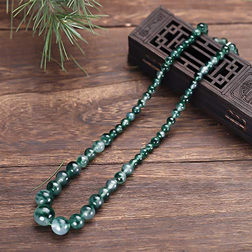 yigedan Collar de flores de jade natural de cuentas de jadeíta