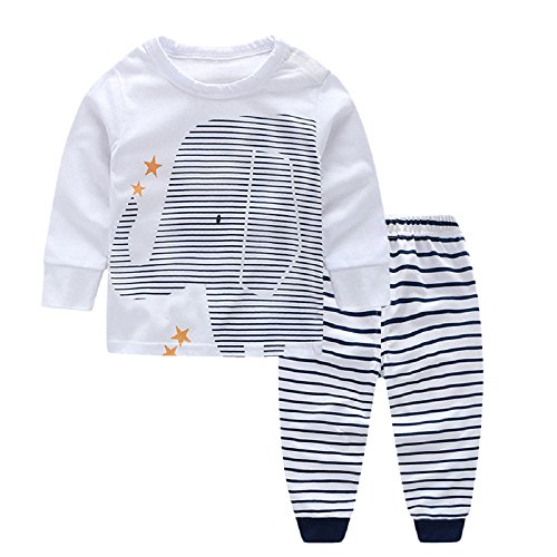 Yilaku Conjunto de Ropa Bebé Niño Recién Nacido Niño Camisa de manga larga + Pantalones 2 piezas trajes Bebe Ropa Primavera y Verano