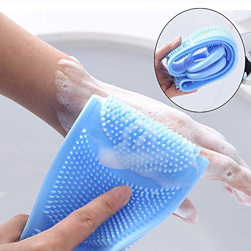 Yolistar Silicona Cuerpo Cepillo, Toalla de Baño Depurador Trasero Exfoliante de Doble Cara para la Ducha, Masajeador de Espalda Larga para Ducha, Masaje Corporal, Fácil de Limpiar