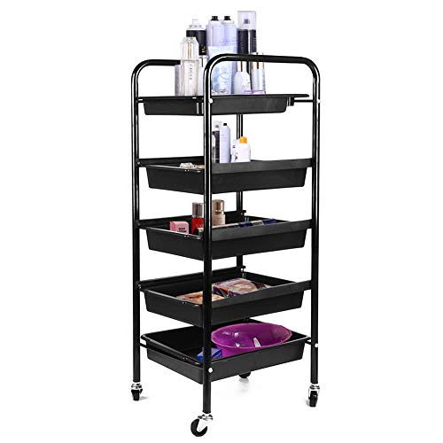 Yosoo Health Gear Carrito de peluquería, Carrito de Almacenamiento de Instrumentos de peluquería, Estante de Almacenamiento de peluquería de Gran Capacidad PP para peluquería