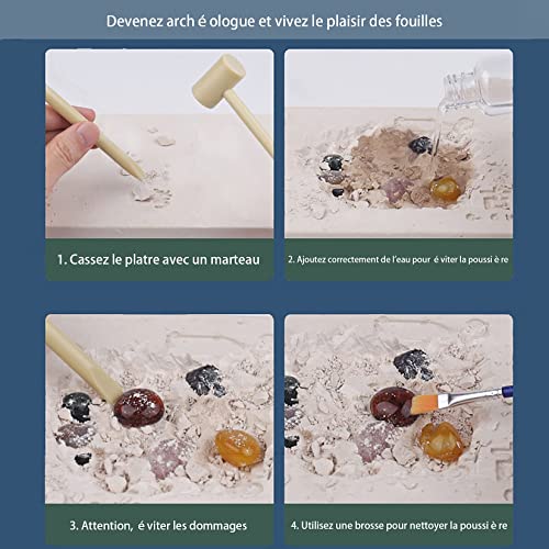 YUDIZWS Kit Cavar Piedras Preciosas Reales, Kit Científico Excavación 15 Gemas Reales, Juguetes Educativos Stem, Regalo Significativo para Niños Y Niñas,Natural