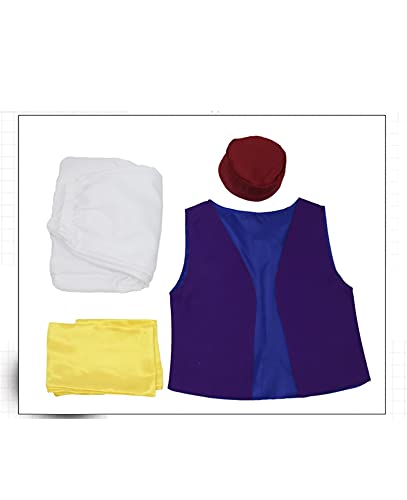 YYCHER Disfraz de Príncipe Aladdin para adultos Aladdin para niños, Anime Cosplay Disfraces de Adam Prince Halloween para hombres (talla L: L)