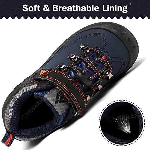 Zapatos Casuales de Niño Ultraligero Transpirable Zapatillas Senderismo Niña Cómodo Flexible Antideslizante Calzado Deportivo Niños Unisexo, PU Azul Ocuro 29