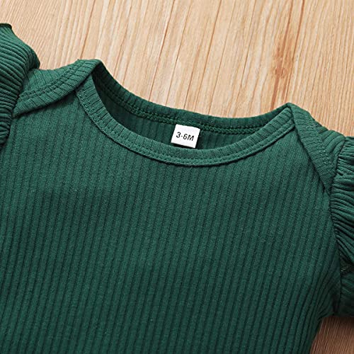 ZOEREA Conjunto de Ropa de Bebé Niña Manga Larga Mameluco con Volantes Mono Body + Pantalones Floral + Venda Recién Nacido Niñas Otoño Primavera Trajes 3 Piezas