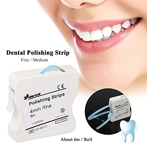 1 Rollo/Caja Blanqueadores de dientes Tira de Pulido Dental 4mm Blanqueamiento Dental Superficie y Diente Interdental (Rosa (medio), 1 pc)