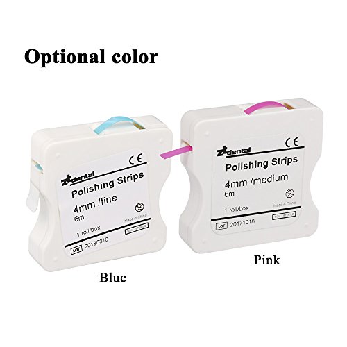 1 Rollo/Caja Blanqueadores de dientes Tira de Pulido Dental 4mm Blanqueamiento Dental Superficie y Diente Interdental (Rosa (medio), 1 pc)