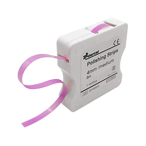 1 Rollo/Caja Blanqueadores de dientes Tira de Pulido Dental 4mm Blanqueamiento Dental Superficie y Diente Interdental (Rosa (medio), 1 pc)