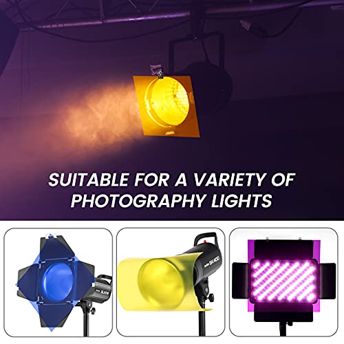 10 Piezas Filtro de Luz de Gel Filtro de Corrección de Color Filtro de Color de Iluminación para Flash Estroboscópico, Luz Video LED, 10 colores surtidos, 29.7 * 21 cm