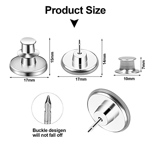 10 Sets Botones para Pantalones Vaqueros, 17 mm Botones para Vaqueros Sin Costuras, Botones Desmontables Vaqueros Botones Pantalon Ajustables, Botones Jeans Metalicos para Pantalon Vaqueros, Plateado