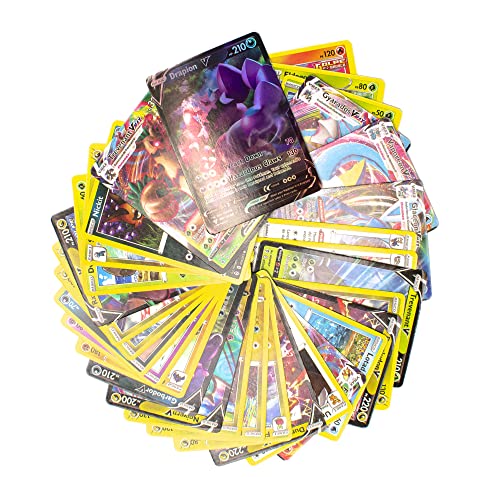 100 Cartas Pok Coleccionables en Español Edición Espada y Escudo. Tarjetas Extraoficiales JCC - Incluyen Cartas Basic V VMax y 1 Carta Brillante en Cada Caja (C5583)