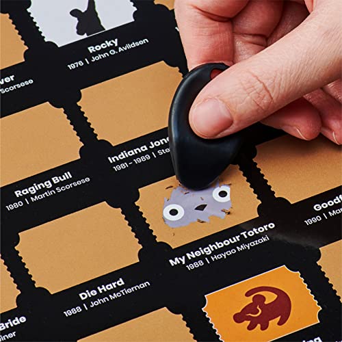 100 Movies Scratch Off Poster Bucket List | Pegatinas, Picking para rascar y Tubo de Regalo | califique Cada película y personalice su póster!